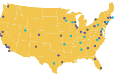 United States map of CTSA hub sites